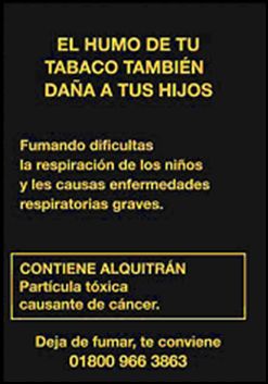 Mexico 2009 ETS children - second hand smoke, harmful for children (Back)